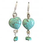 Heart-Shaped Turquoise Earrings