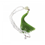 Vintage Moonstone And Howlite With Green Tassel